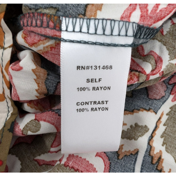 NWT Avara Fulton Floral Top Blouse Multi Color Sz XS Boho Peasant Mixed Print - Picture 10 of 13